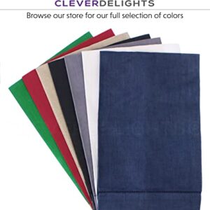 CleverDelights Natural Linen Hemstitched Hand Towels - 6 Pack - 14" x 22" - 100% Linen