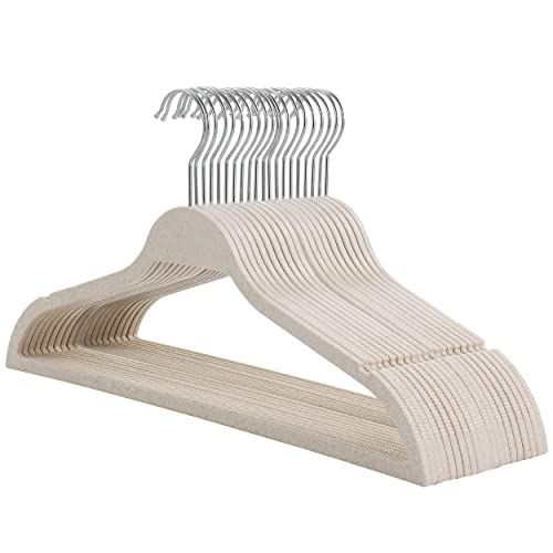 Elama Home 20 Piece Biodegradable Coat Hangers in Wheat (ELH-20)