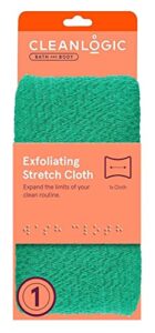 clean logic stretch bath & shower cloth (assorted colors) (3 pieces)- pack of 1.