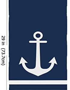 SLHETS Nautical White Anchor Hand Towels 13.6 X 29' Navy Blue Bath Towel Soft Absorbent Kitchen Dish Towels for Household Daily Use | Home Decoration | Carry-On Hotel Gym Spa