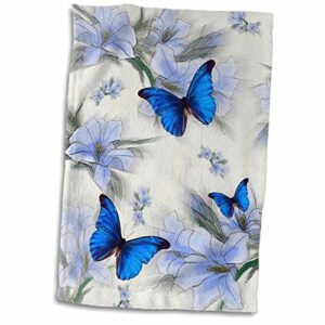 3d rose butterflies hand towel, 15" x 22"