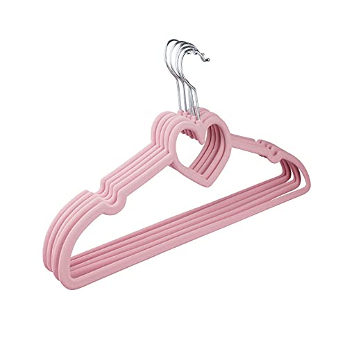 42CM 10/20PCS Cute Hangers Velvet Hangers Heart Design Clothing Rack Clothes Drying Rack Coat Hanger Hangers for Clothes (Color : Green, Size : 42CM 10PCS)