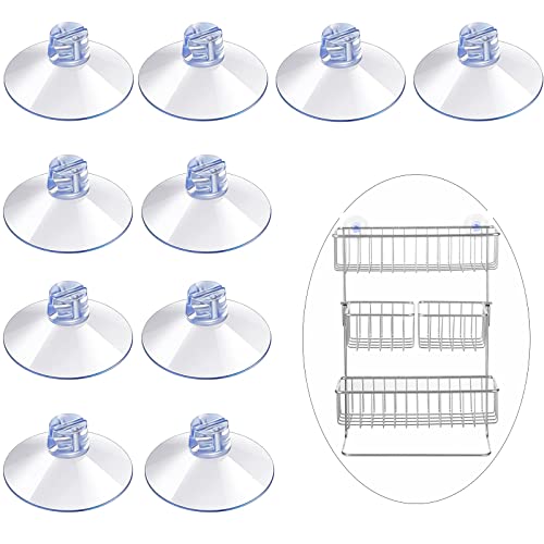 10PCS Bathroom Shower Caddy Connectors Replacement Suction Cups for Home Kitchen Bathroom Houseware Heavy Strength Large Suction Cups Without Hooks