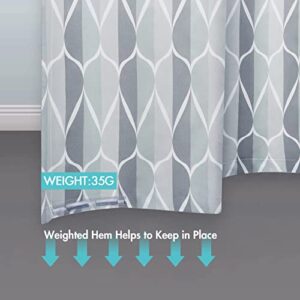 Gelbchu Grey Fabric Shower Curtain, Waterproof Design and Polyester, Quick-Drying, Weighted Hem, Shower Curtains Set for Bathroom W 72 x H 72, Durable and Washable with 12 Hooks