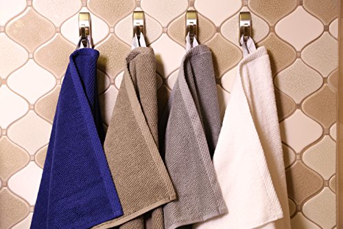 Maura Premium Washcloths Set 100% Cotton. 4 Piece Ultra Absorbent Quick Dry Soft Terry Wash Clothes for Bathroom, Hotel and Spa Quality, Pure Gold