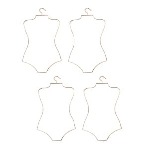 4pcs metal wire body shape swimsuit hangers, boys wardrobe organizer, unisex beachwear rack clothes hanger for home closet cloakroom