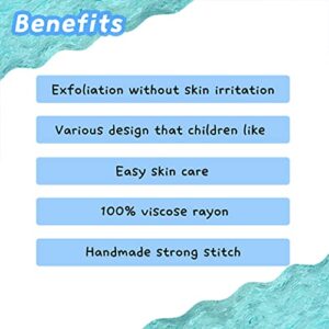 Hwangsil Scrub Towel Korean Exfoliating Towel Bath Washcloth 4pcs Soft Skin Care Square Type Lamoure Zoo Design Bath Washcloth 4pcs Square Type Lamoure Zoo Design