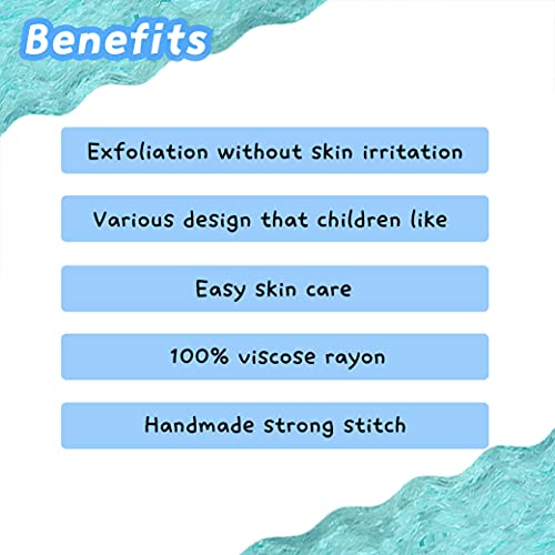 Hwangsil Scrub Towel Korean Exfoliating Towel Bath Washcloth 4pcs Soft Skin Care Square Type Lamoure Zoo Design Bath Washcloth 4pcs Square Type Lamoure Zoo Design