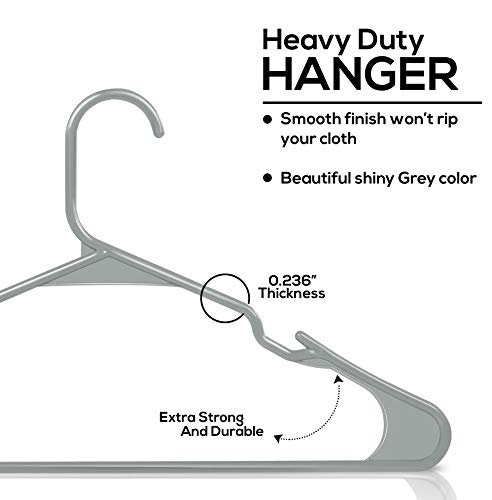 Utopia Home (Pack of 100) Plastic and Velvet Hangers- Non Slip and Heavy Duty Hangers - Space Saving - Notched Hangers – 360° Rotating Hook - Ideal for Hanging Shirts, Jackets & Hoodies