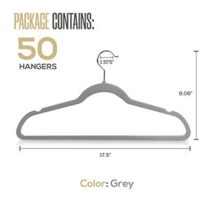 Utopia Home (Pack of 100) Plastic and Velvet Hangers- Non Slip and Heavy Duty Hangers - Space Saving - Notched Hangers – 360° Rotating Hook - Ideal for Hanging Shirts, Jackets & Hoodies