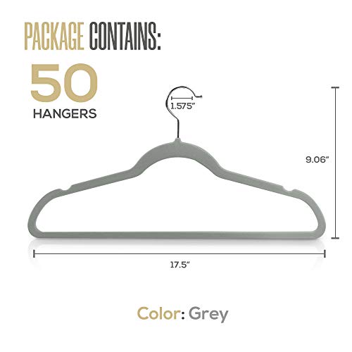 Utopia Home (Pack of 100) Plastic and Velvet Hangers- Non Slip and Heavy Duty Hangers - Space Saving - Notched Hangers – 360° Rotating Hook - Ideal for Hanging Shirts, Jackets & Hoodies