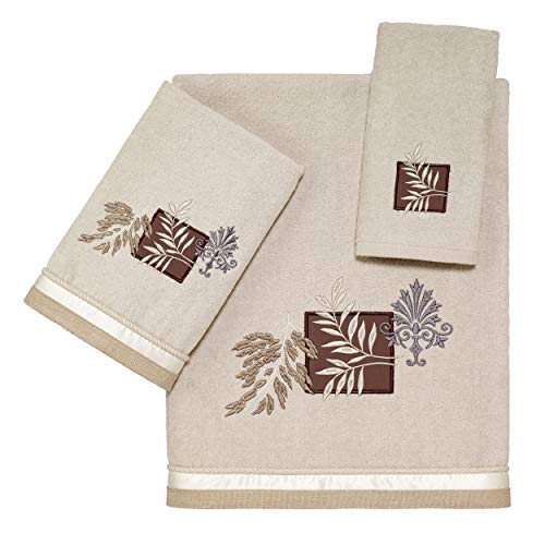 Avanti Linens - Fingertip Towel, Soft & Absorbent Cotton Towel (Serenity Collection, Beige)