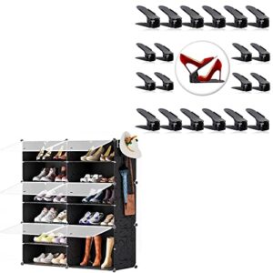 neprock 20-pack black shoe slots organizer bundle with 6 tier black shoe organizer