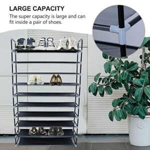 Shoe Rack Organizer Storage Shoes Shelves Black 10 Tier 50 Pairs Standing