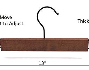 Esbuy Wooden Pants Hangers Finish with Metal Clips Natural Wood Hanger for Skirts Slacks,One Pack of 5 (Walnut)