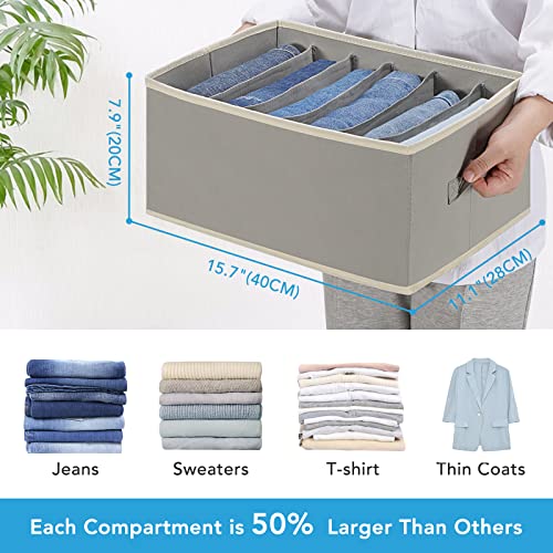 Baesyhom 3 Pack Clear Stackable Clothes Storage Bins and 3 Pack Large Size Wardrobe Clothes Organizer for Pant, Jean, Sweater with Sturdy Handle