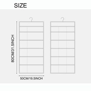 HwaGui Closet Hanging Bra Organizer with Mesh Pockets & Rotating Metal Hanger,Dual Sided Wall Shelf Wardrobe Storage Bags Pockets,Space Saver Bag for Socks Underwear Underpants,Grey(12+24 Grids)