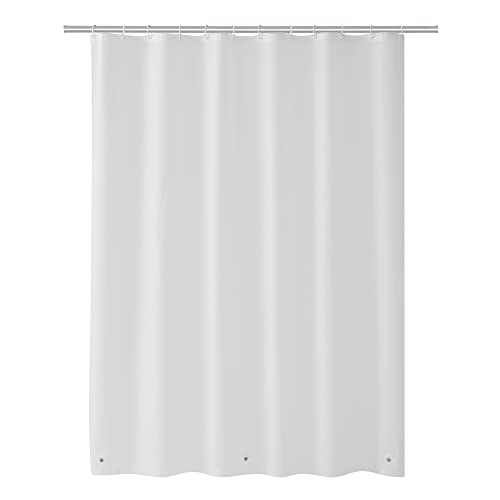 Clorox Treated Premium White Shower Curtain Liner 70"x72" with Weighted Magnetic Hem and 12 Hooks, Lightweight Waterproof PEVA for Bathroom Tubs and Stalls, Machine Washable