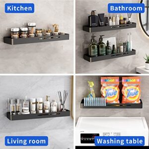 dancrul Shower Caddy Floating Shelves - Bathroom Wall Organizer Black Shower Shelf for Inside Shower,16 inch