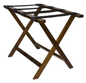 wholesale hotel products - premium wooden luggage rack, beautiful walnut finish, large size, fits heavy luggage, for guest rooms, hotel, bed rooms