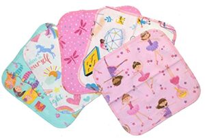 1 ply all things girl flannel washable kids lunchbox napkins 8x8 inches 5 pack - little wipes (r) flannel