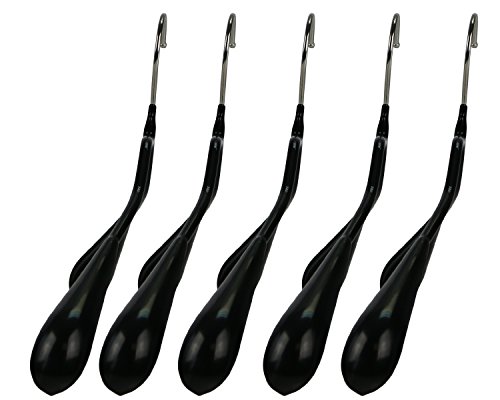 Mawa by Reston Lloyd BodyForm Series Non-Slip Space-Saving Clothes Hanger For Jackets, Suits & Coats, 16-1/2", Style 42/L, Set of 5, Black