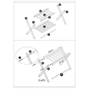 Generic Brands Folding Luggage Rack, Ror Guest Room, Double-Layer Luggage Rack, Easy to Assemble for use in bedrooms, Guest Rooms, Hotels（Updated）