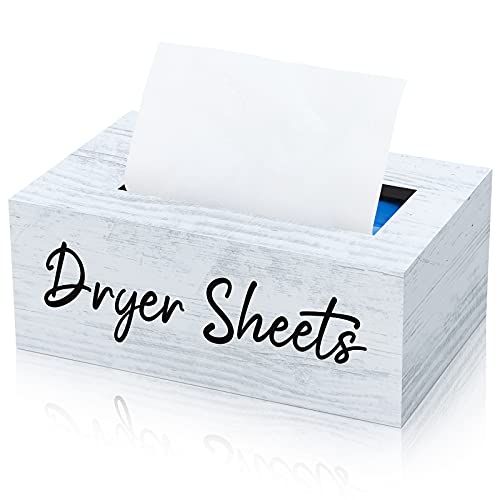 Dryer Sheet Dispenser for Laundry Room Decor Dryer Sheet Holder Dryer Sheet Container Laundry Detergent Dispenser for Elevating Your Home, 7.87 x 4.72 x 2.75 Inches (Grey Blue)
