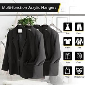 Dyna-Living Acrylic Hangers 15 Pack Stylish Clothes Hangers with Gold Hooks Non-Slip Coat Hangers for Closet, Wardrobe, Clothing Store(Round Head)