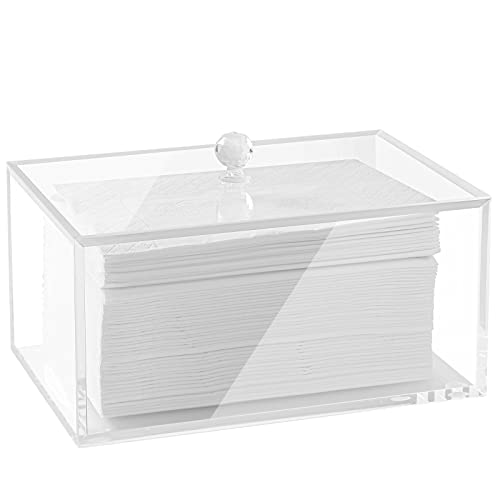 rejomiik Clear Dryer Sheet Holder Thick Acrylic Dryer Sheet Dispenser Container Box with Lid for Fabric Softener Sheets, Dryer Balls, Laundry pods, Clothes Pins, Laundry Room Storage Organization