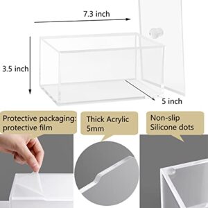 rejomiik Clear Dryer Sheet Holder Thick Acrylic Dryer Sheet Dispenser Container Box with Lid for Fabric Softener Sheets, Dryer Balls, Laundry pods, Clothes Pins, Laundry Room Storage Organization