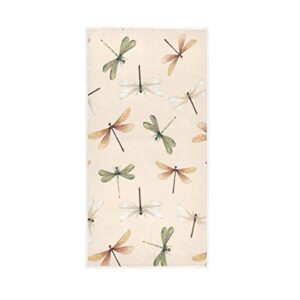 moyyo colorful dragonfly hand towels soft highly absorbent large bathroom towels 15 x 30inch fingertip towels bath towel multipurpose for hand face bathroom gym hotel spa