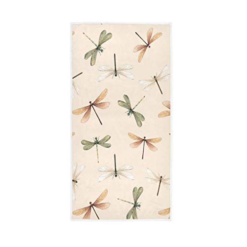 MOYYO Colorful Dragonfly Hand Towels Soft Highly Absorbent Large Bathroom Towels 15 x 30inch Fingertip Towels Bath Towel Multipurpose for Hand Face Bathroom Gym Hotel Spa