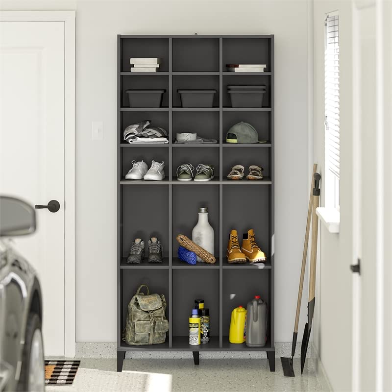 Ameriwood Home Flex Athletic Shoe Storage Cabinet for Boots & Tennis Shoes, Graphite