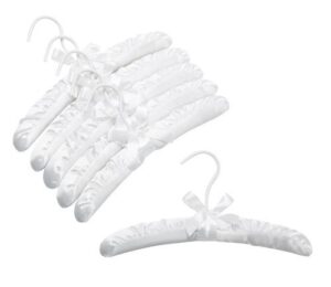 only hangers® 12" white children's satin padded hangers - pack of (6)