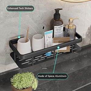 Amythe Shower Caddy Shelf Organizer,Shelves for Bathroom Organizer Wall Shower Shelf for Inside Shower, Bathroom Kitchen Self Adhesive No Drilling Rustproof, Black