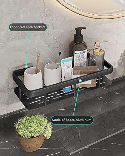 Amythe Shower Caddy Shelf Organizer,Shelves for Bathroom Organizer Wall Shower Shelf for Inside Shower, Bathroom Kitchen Self Adhesive No Drilling Rustproof, Black