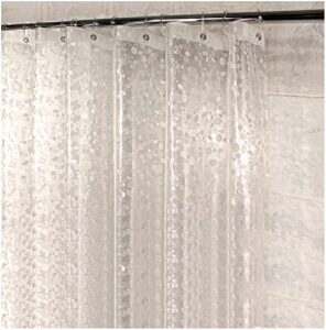 venice collections shower curtain liner 3d semi transparent heavy 8g thick peva waterproof plastic metal grommets and weighted magnets 70 x 72 inches with hooks pebble clear