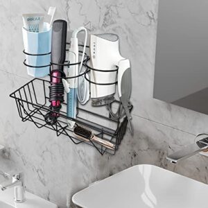 Bathroom Storage Basket for Hair Tool Organizer,Bathroom Wall Mount Hair Care Styling Tool Organizer Storage Basket for Hair Dryer,Curling Wand, Hair Straightener Brushes Hot Hair Tool Holder