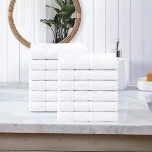 Tommy Bahama- Washcloths, Absorbent & Fade Resistant Cotton Towel Set, Fashionable Bathroom Decor (Island Retreat White, 12 Piece)