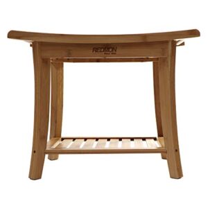 bamboo shower bench w/side handles