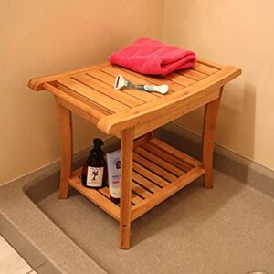 Bamboo Shower Bench w/Side Handles