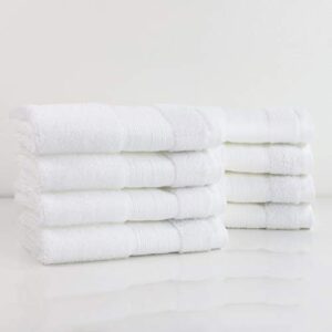 made here american heritage by 1888 mills 100% organic cotton luxury washcloth(8pk) - white