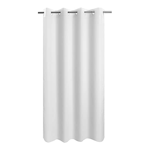 Stall Fabric Shower Curtain No Hooks or Liner Needed - Soft Shower Stall Curtain 54" x 78" Hotel Grade, Waterproof & Machine Washable, White, 54x80 Stall Size