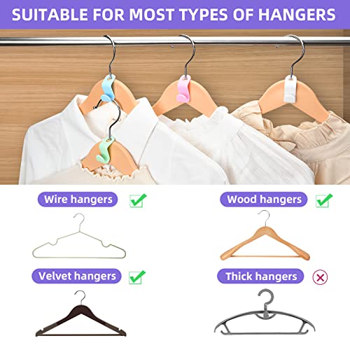 Diampure Clothes Hanger Connector Hooks, 40 PCS Hanger Extenders, Cascading Clothes Hangers, Space Saver for Wardrobe Clothes Closet (Mix Color)