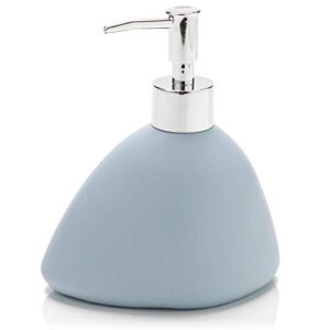 Zuvo Ceramic Counter Top Bathroom Accessory Set Includes Soap Dispenser,Toothbrush Holder,Tumbler,Soap Dish (Pebble Blue)