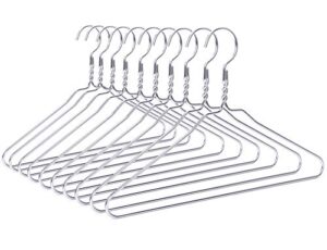 quality hangers silver aluminum metal coat hangers heavy duty suit hangers 10 pack (adult size coat hanger)