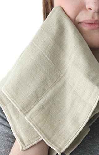 Nawrap 100% Organic Cotton, Face Towel, Green/Ivory