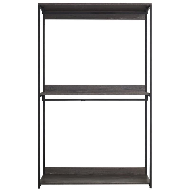 Klair Living Monica 47.2" Wood Walk-in Closet Organizer with Shelf - Rustic Gray