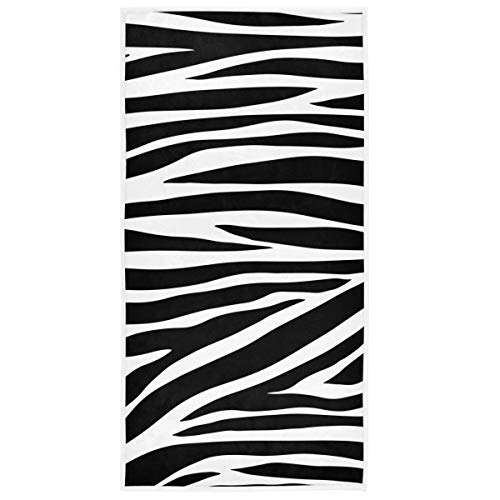 Vdsrup Zebra Print Hand Towels Black White Striped Animal Face Towel Soft Thin Guest Towel Portable Kitchen Tea Towels Dish Washcloths Bath Decorations Housewarming Gifts 16 X 30 in